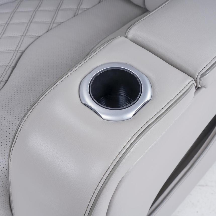 Pummel Gray Leather Corner Sofa  alternate image, 13 of 16 images.