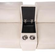 Trevor Leather Power Reclining Sofa w/Console  alternate image, 4 of 11 images.