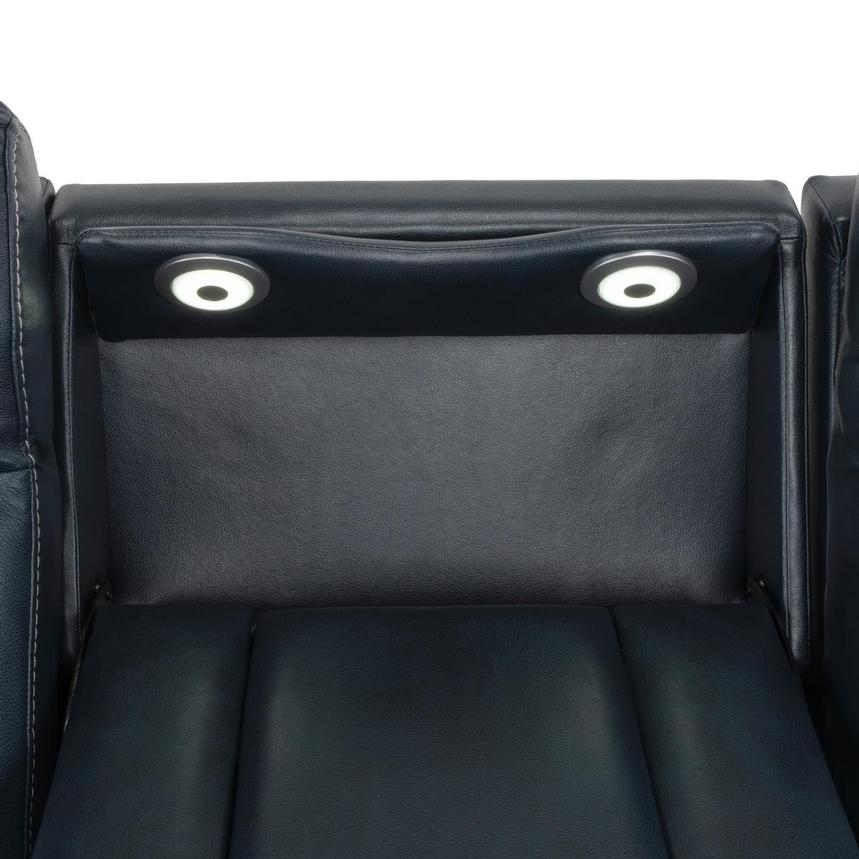 DORADORA:P　sm　XXLネイビ Neptune Blue Leather Power Reclining Sofa | El Dorado Furniture