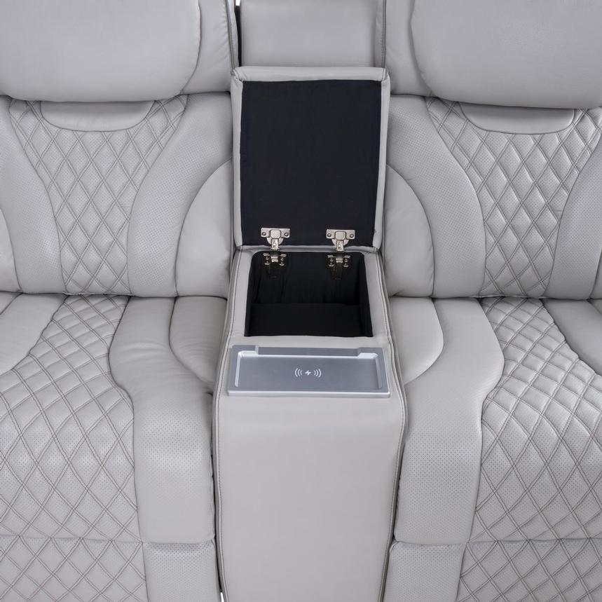 Pummel Gray Leather Corner Sofa  alternate image, 11 of 16 images.