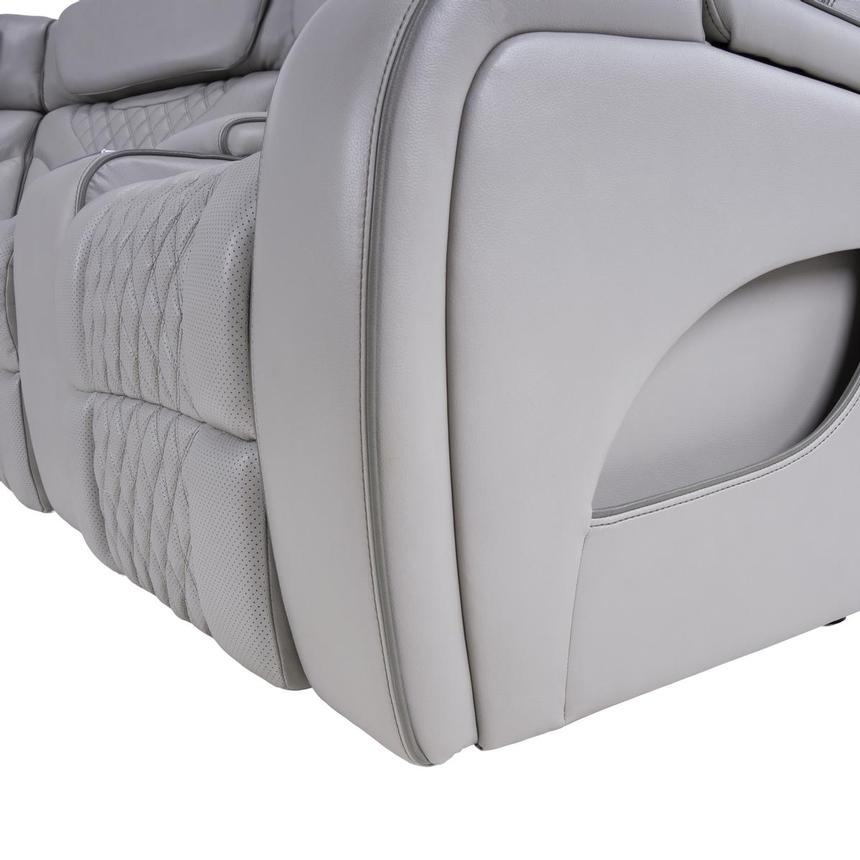 Pummel Gray Leather Corner Sofa  alternate image, 16 of 16 images.