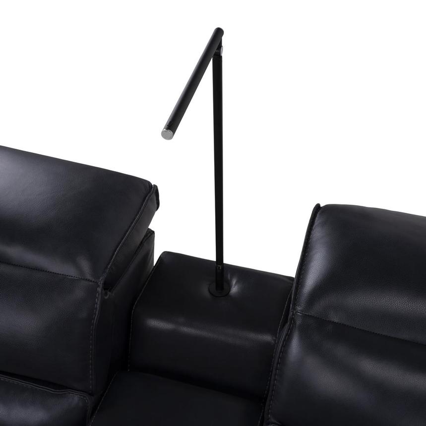 Cosmo II Blueberry Leather Power Reclining Sofa w/Console alternate image, 4 of 10 images.