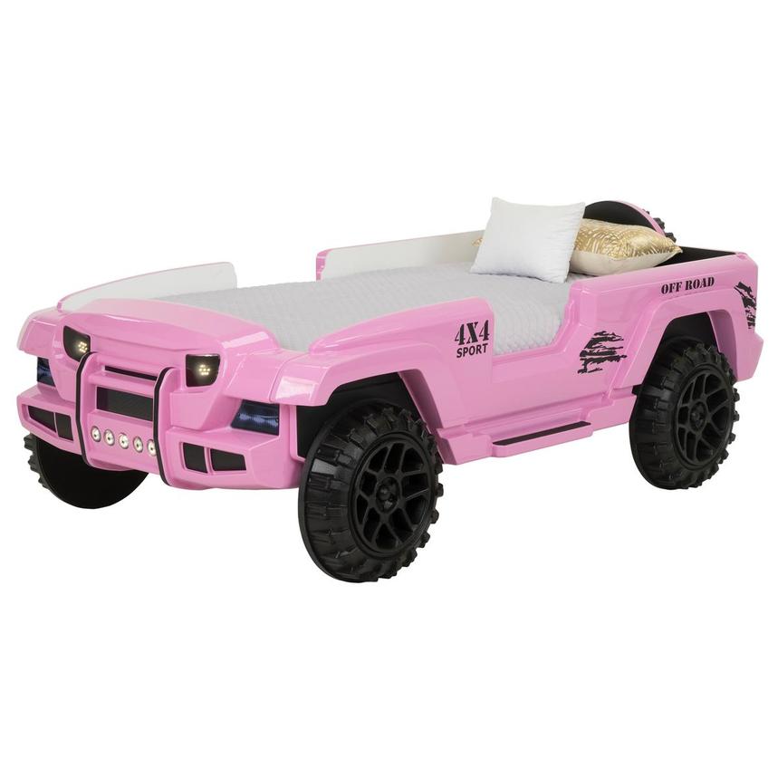 OFF-Road Pink Twin Car Bed w/Mattress  main image, 1 of 12 images.