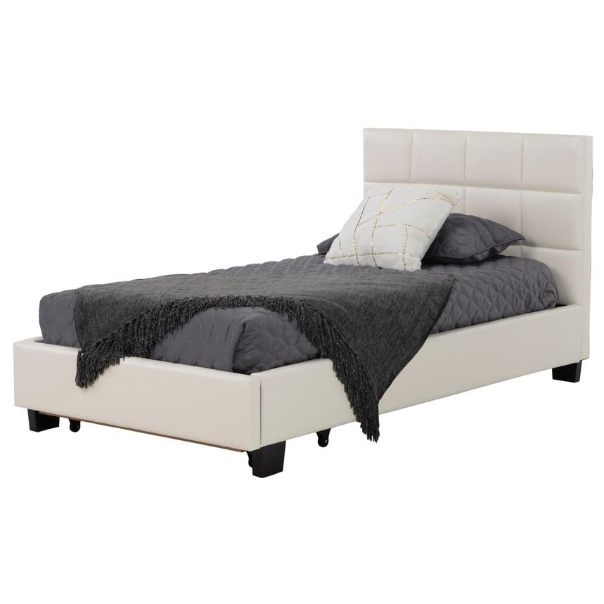 Raven White Twin Storage Bed | El Dorado Furniture