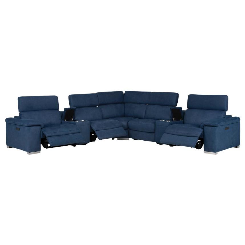 Karly Blue Power Reclining Sectional with 7PCS/3PWR alternate image, 2 of 10 images.