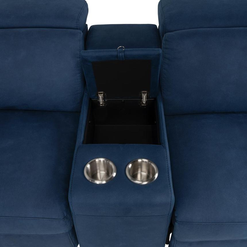 Karly Blue Power Reclining Sectional with 7PCS/3PWR alternate image, 4 of 10 images.