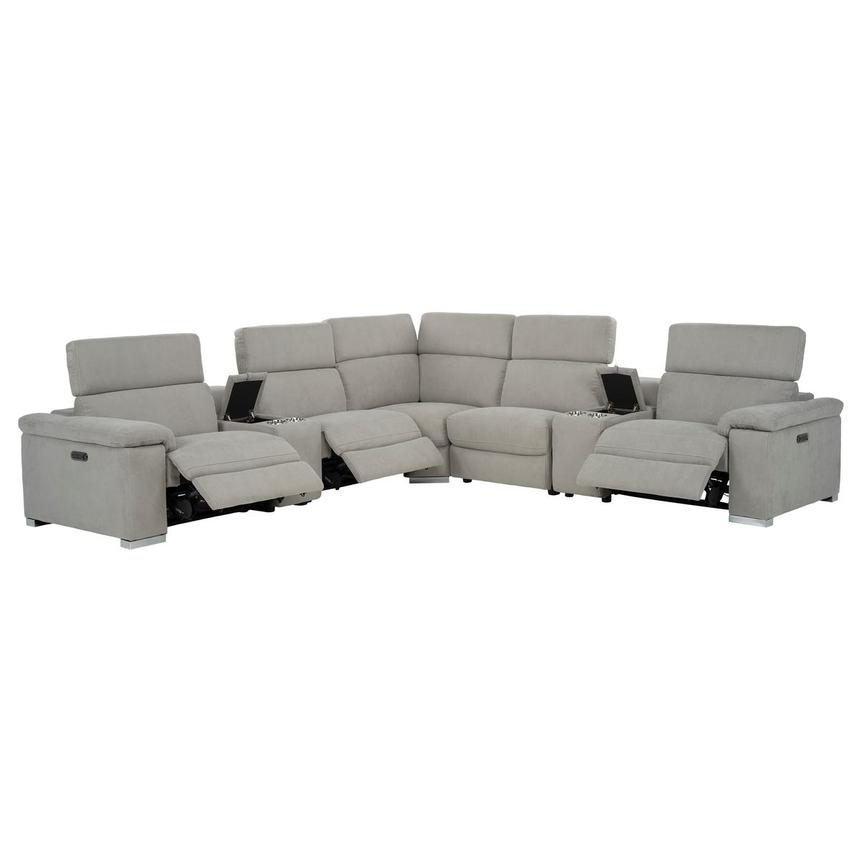 Karly Light Gray Power Reclining Sectional with 7PCS/3PWR | El