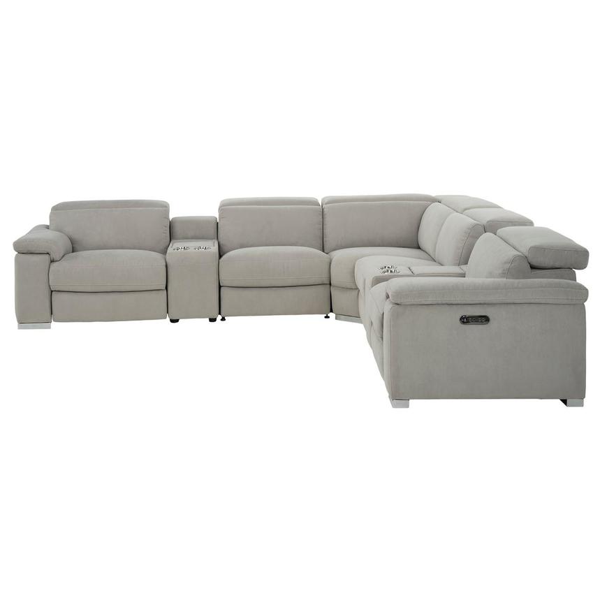 Karly Light Gray Power Reclining Sectional with 7PCS/3PWR alternate image, 4 of 12 images.