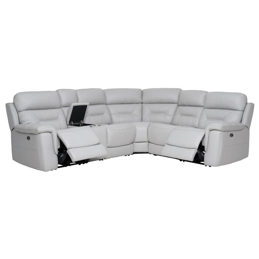 Palmer Leather Power Reclining Sectional with 6PCS/2PWR alternate image, 2 of 10 images.