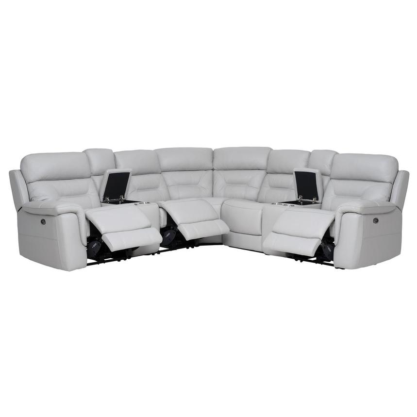 Palmer Leather Power Reclining Sectional with 7PCS/3PWR alternate image, 2 of 10 images.