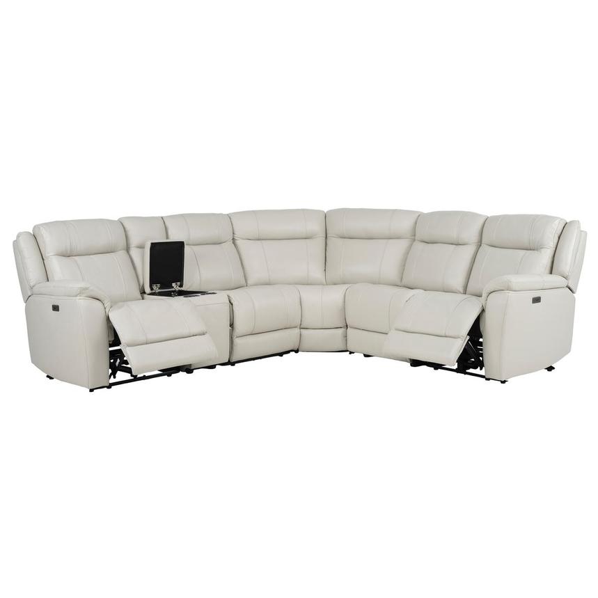 Samuel Leather Power Reclining Sectional with 6PCS/2PWR alternate image, 2 of 10 images.