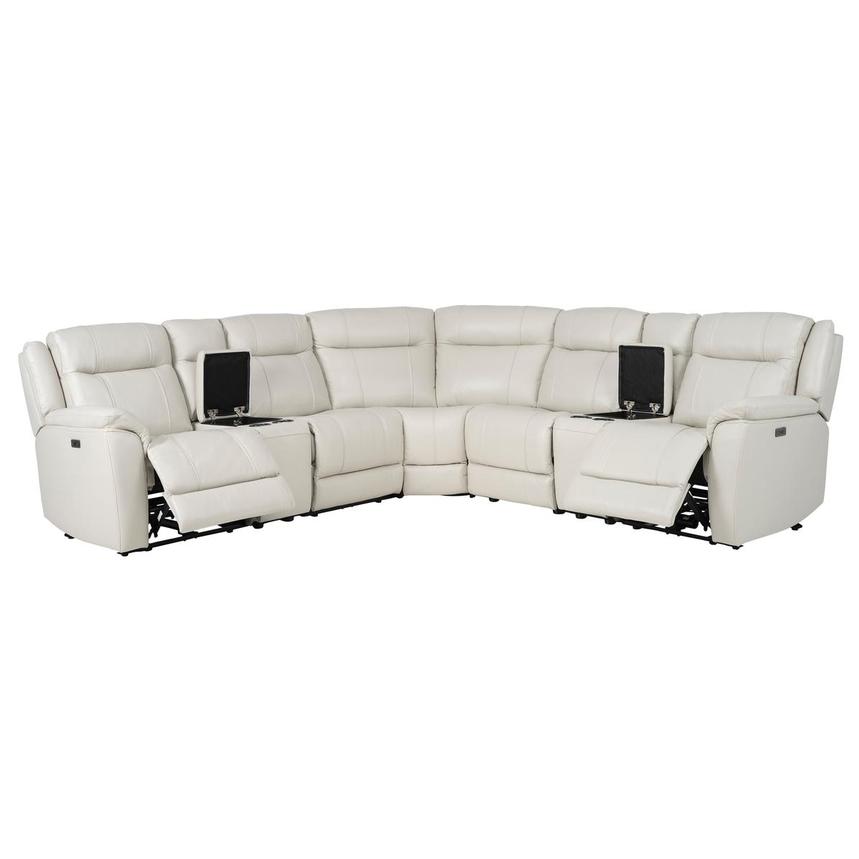 Samuel Leather Power Reclining Sectional with 7PCS/3PWR alternate image, 2 of 11 images.