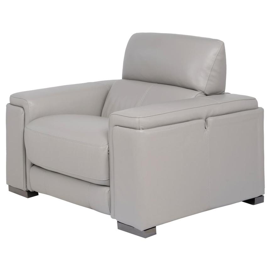 Charlette Silver Leather Power Recliner  main image, 1 of 13 images.