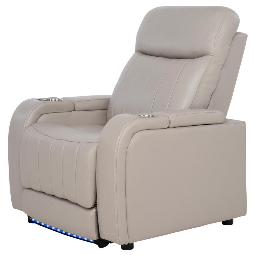 Neptune Gray Leather Power Recliner  main image, 1 of 15 images.
