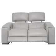 Charlette Silver Leather Power Reclining Loveseat  alternate image, 2 of 12 images.