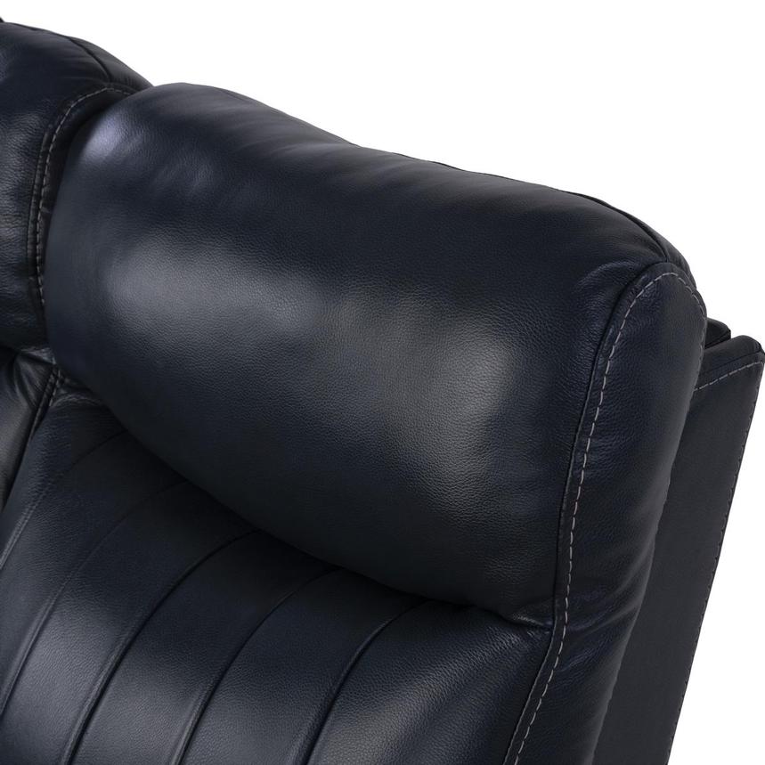 Neptune Blue Leather Power Reclining Sofa w/Console  alternate image, 6 of 16 images.