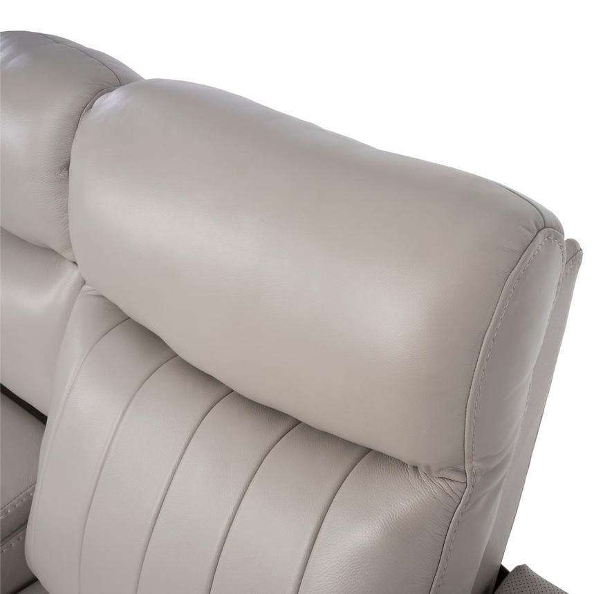 Neptune Gray Leather Power Reclining Sofa w/Console  alternate image, 9 of 17 images.