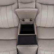 Neptune Gray Leather Power Reclining Sofa w/Console  alternate image, 9 of 16 images.
