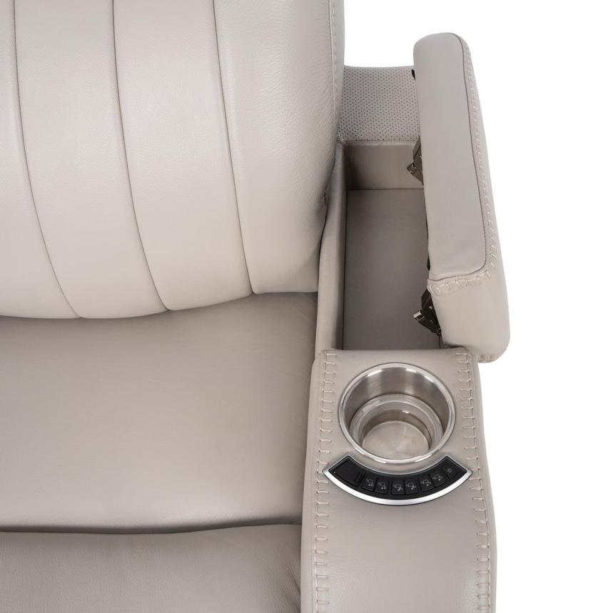 Neptune Gray Leather Power Reclining Sofa w/Console  alternate image, 14 of 17 images.