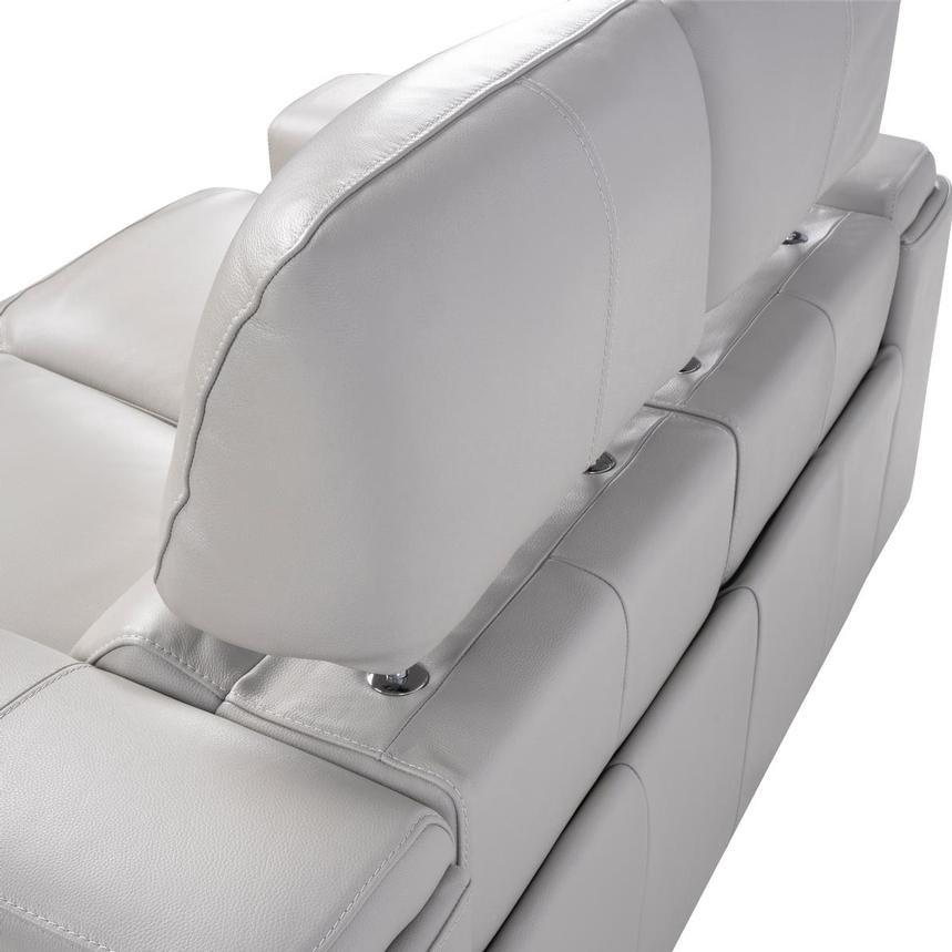 Charlette Silver Leather Power Reclining Sofa alternate image, 9 of 13 images.