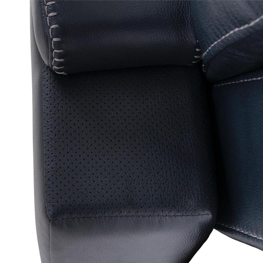 Neptune Blue Leather Power Reclining Sofa w/Console alternate image, 14 of 16 images.