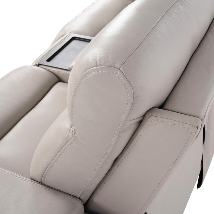 Neptune Gray Leather Power Reclining Sofa w/Console alternate image, 8 of 17 images.