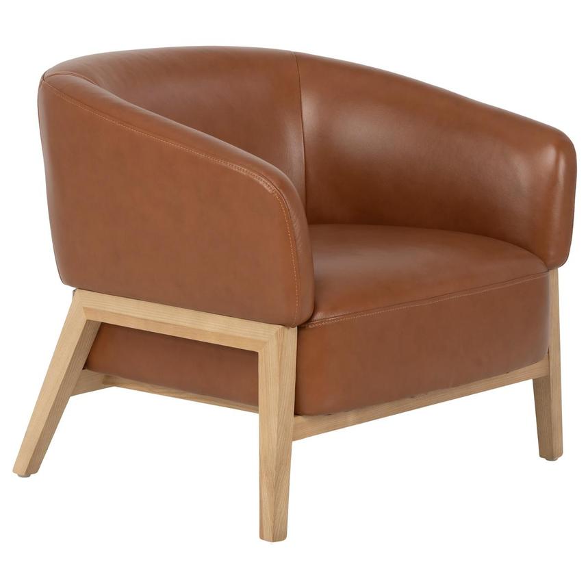 Giada Tan Leather Accent Chair  alternate image, 3 of 8 images.