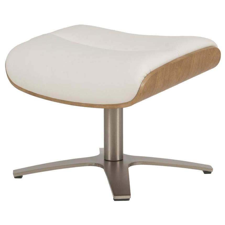 Fabrizio White Leather Ottoman main image, 1 of 7 images.