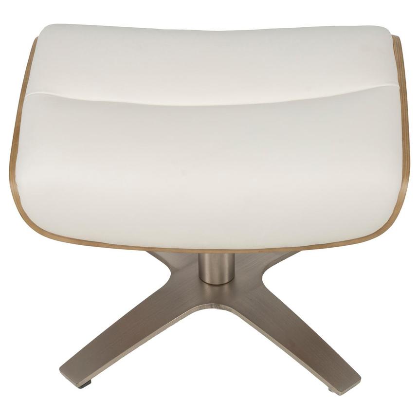 Fabrizio White Leather Ottoman alternate image, 6 of 8 images.