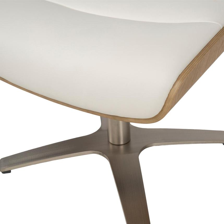 Fabrizio White Leather Ottoman alternate image, 6 of 7 images.