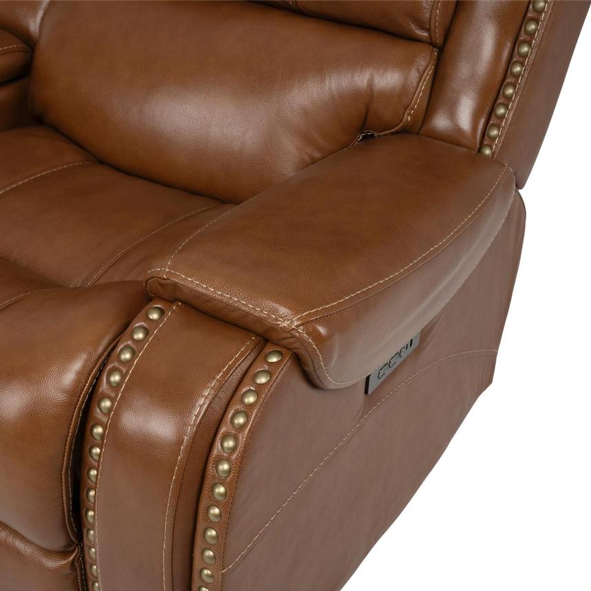 Durham Tan Leather Power Reclining Sofa w/Console  alternate image, 11 of 13 images.