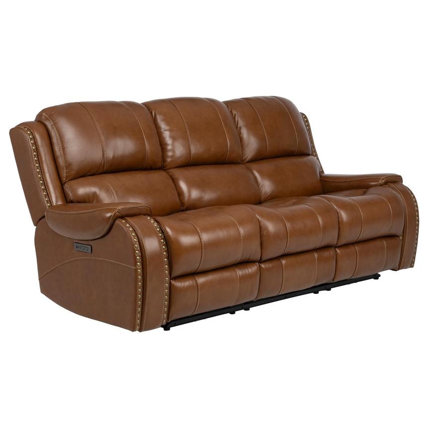 Durham Tan Leather Power Reclining Sofa alternate image, 2 of 9 images.