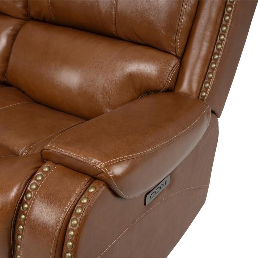 Durham Tan Leather Power Reclining Sofa alternate image, 7 of 9 images.