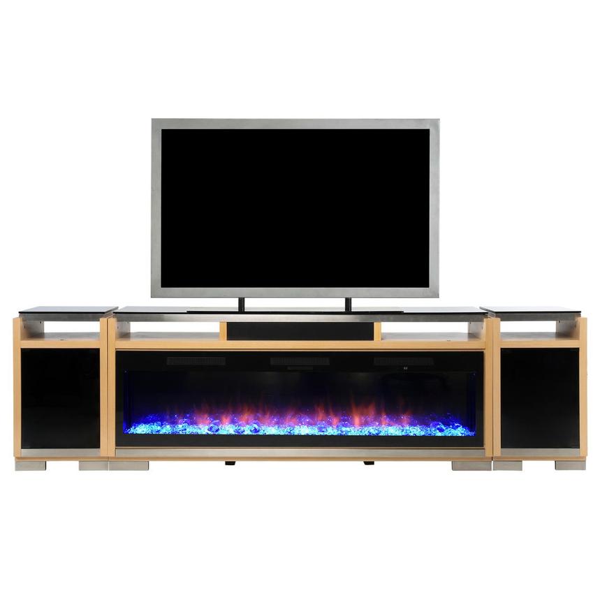 Teire Natural Electric Fireplace w/Cabinets  main image, 1 of 10 images.