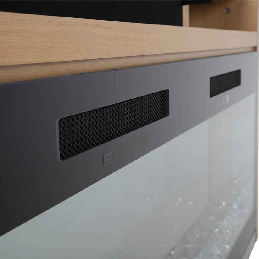 Teire Natural Electric Fireplace w/Cabinets alternate image, 4 of 7 images.