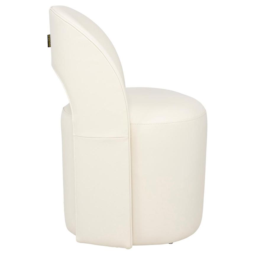 Fiorenza Cream Leather Side Chair w/Casters  alternate image, 3 of 9 images.