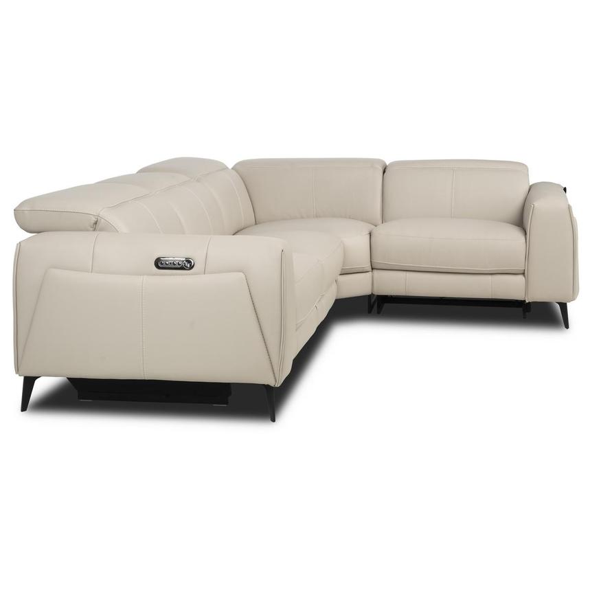 Luke 2.0 Taupe Leather Power Reclining Sectional with 4PCS/2PWR  alternate image, 3 of 9 images.
