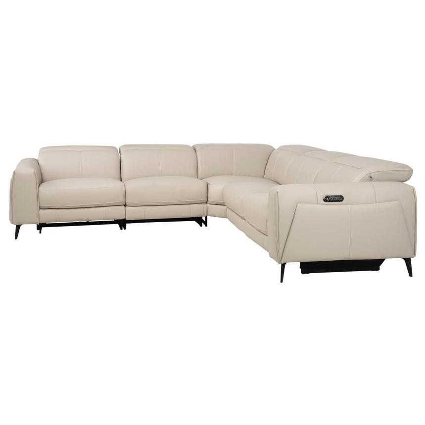 Luke 2.0 Taupe Leather Power Reclining Sectional with 5PCS/2PWR  alternate image, 3 of 9 images.