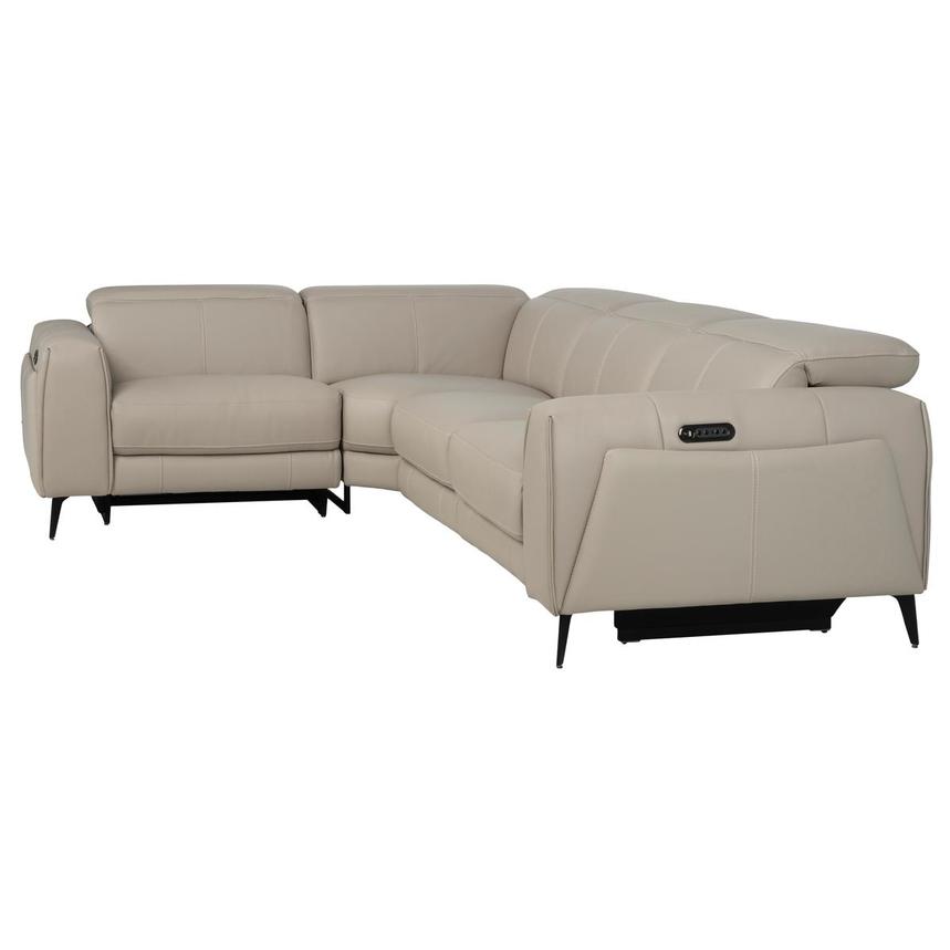 Luke 2.0 Taupe Leather Power Reclining Sectional with 4PCS/2PWR  alternate image, 3 of 8 images.