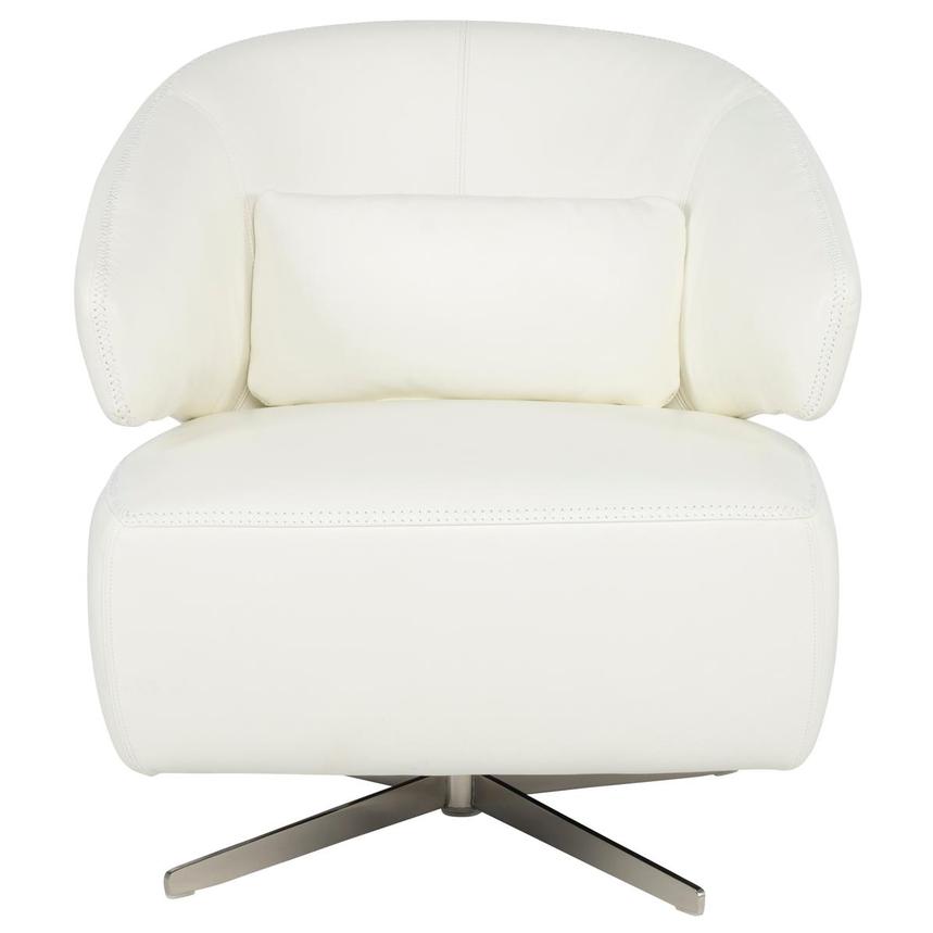 Tivona White Leather Swivel Chair  alternate image, 2 of 9 images.