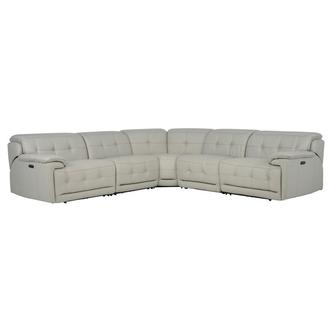 Graystone Leather Power Reclining Sectional with 5PCS/2PWR