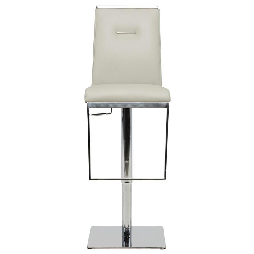 Hyde Light Gray Leather Adjustable Stool  alternate image, 3 of 12 images.