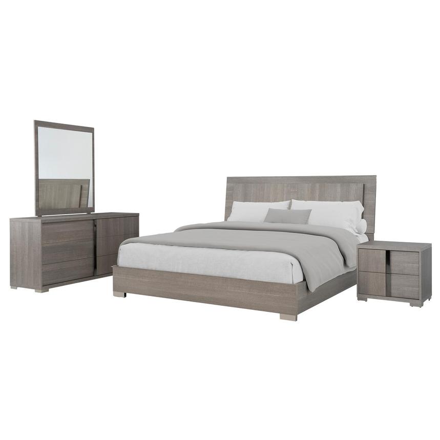 Rizvi 5pc Queen Bedroom Set | Nightstand and Chest | Gray Solid Wood