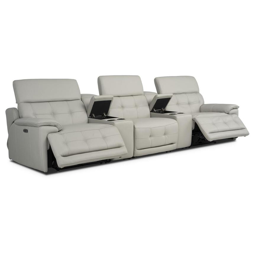 Graystone Home Theater Leather Seating with 5PCS/2PWR  alternate image, 3 of 11 images.
