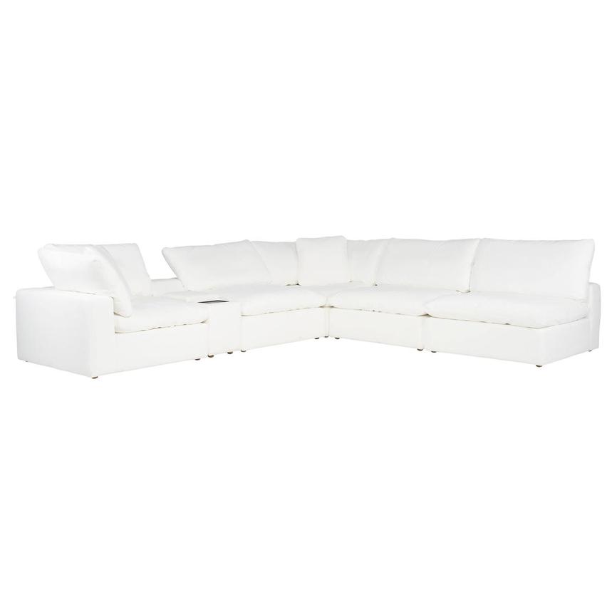 Nube White Corner Sofa with 6PCS/3 Armless Chairs  main image, 1 of 13 images.