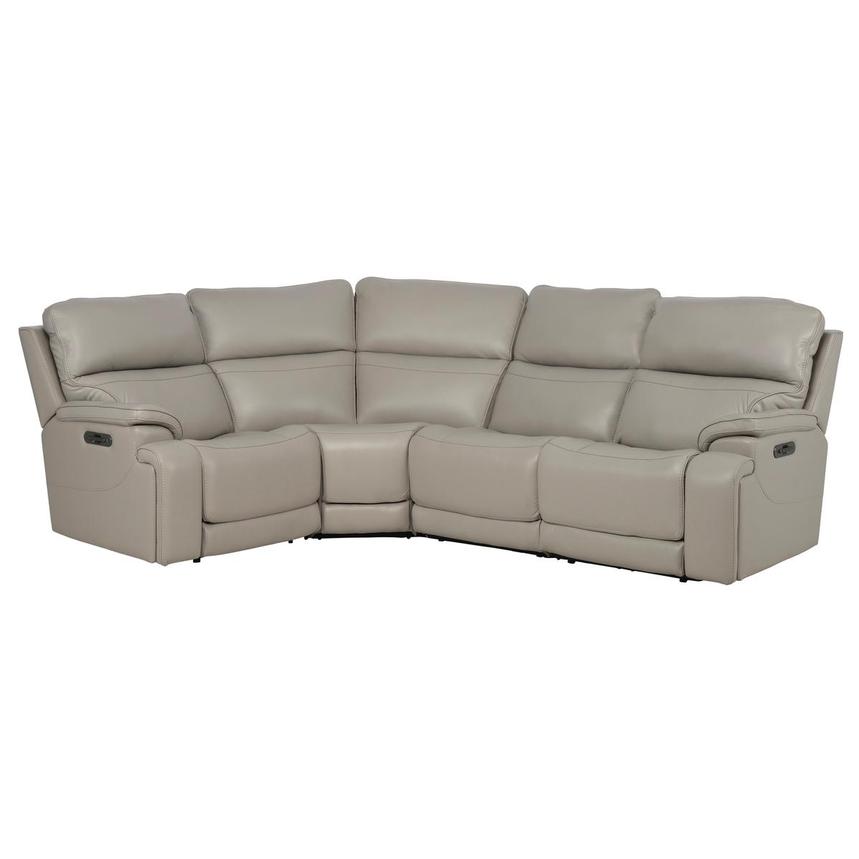 Granite Leather Power Reclining Sectional with 4PCS/2PWR main image, 1 of 12 images.
