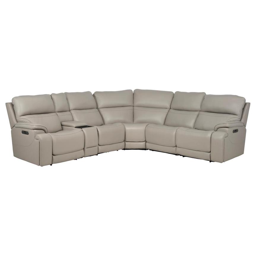 Granite Leather Power Reclining Sectional with 6PCS/2PWR main image, 1 of 15 images.