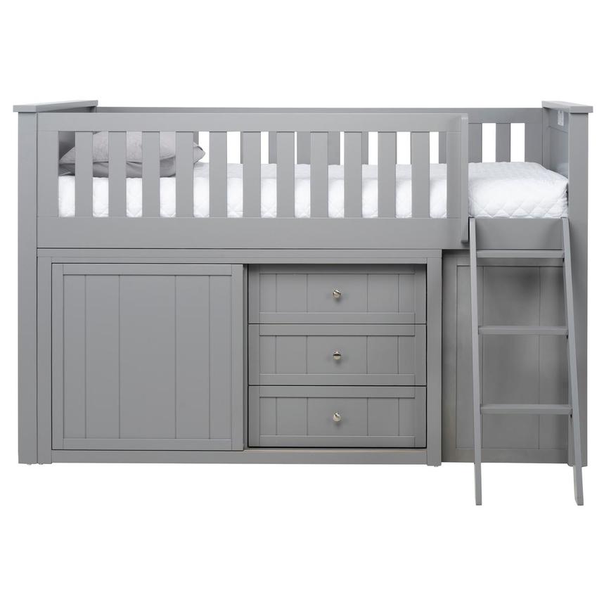 Balto Gray Twin Loft Bed w/Storage  main image, 1 of 13 images.