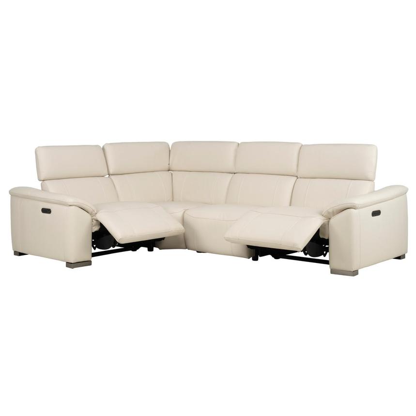 Cordova Cream Leather Power Reclining Sectional with 4PCS/2PWR  alternate image, 3 of 11 images.