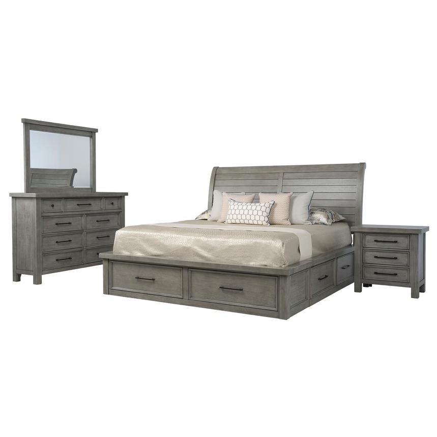 Justin Gray 4-Piece King Bedroom Set  main image, 1 of 5 images.